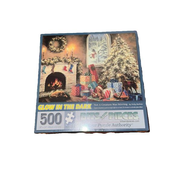 Puzzle Glow in the Dark Jigsaw Not A Creature Was Stirring Christmas 500 Pc NEW - Picture 1 of 4